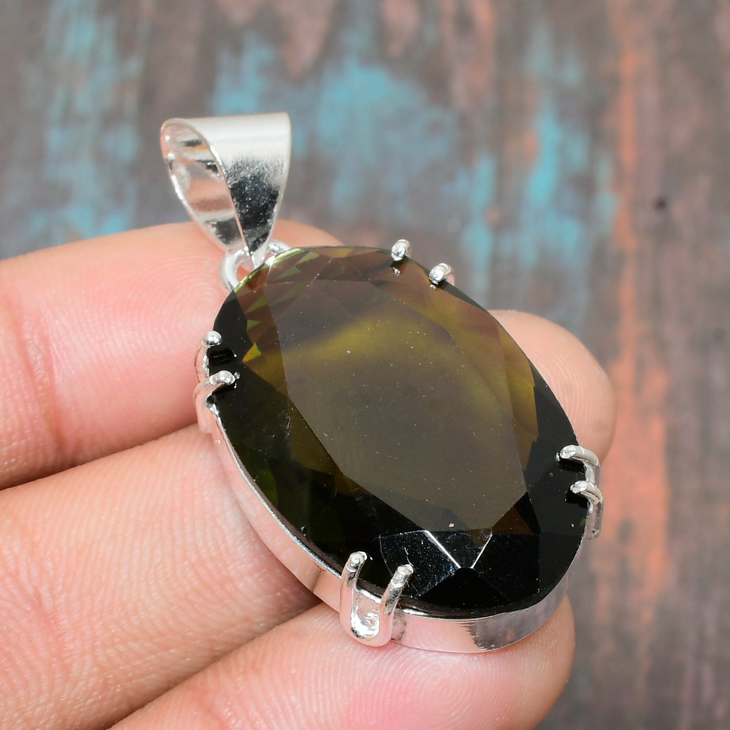 Mystic Shadow – Watermelon Tourmaline Sterling Silver Pendant