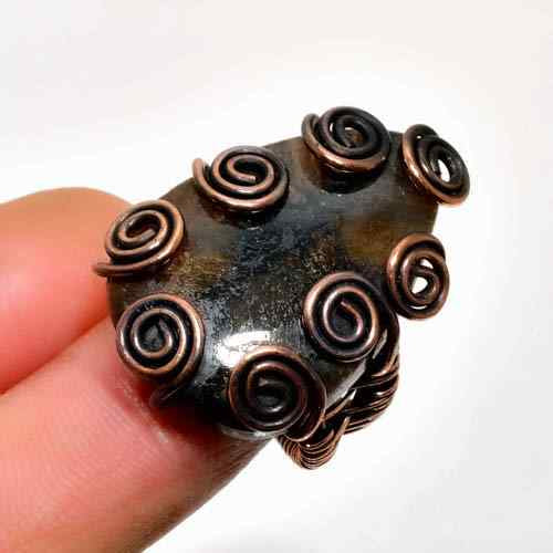 Selene’s Shield – Labradorite Copper Ring