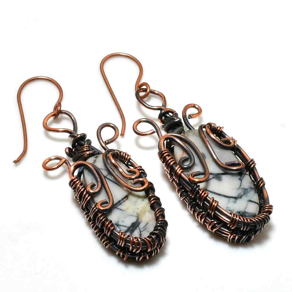 Serenity’s Whisper – Howlite Copper Earrings