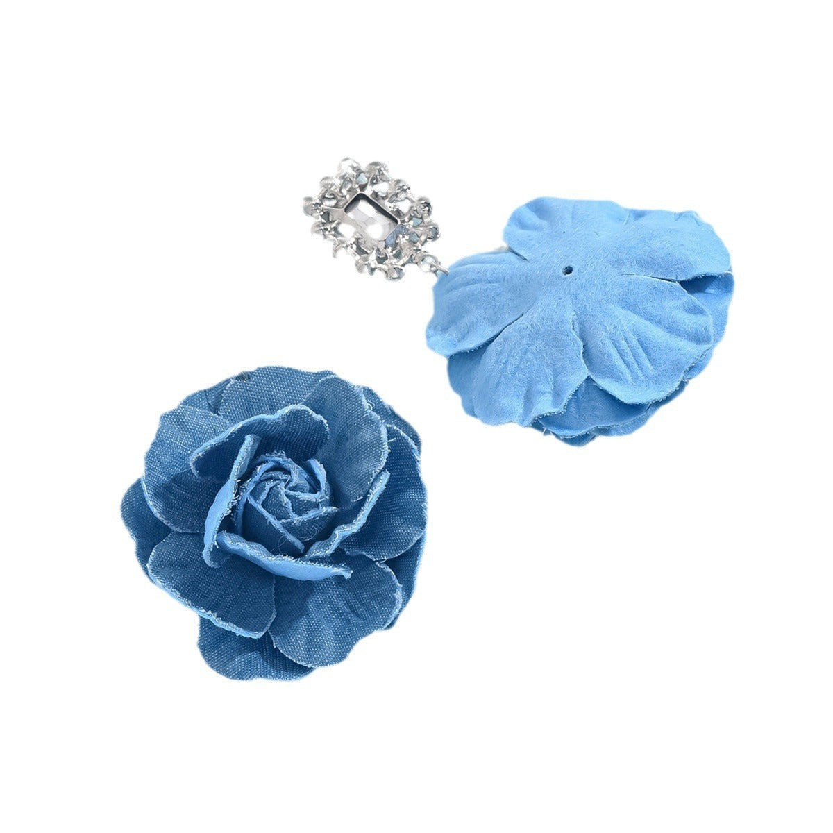 Vintage Blue Rose Earrings