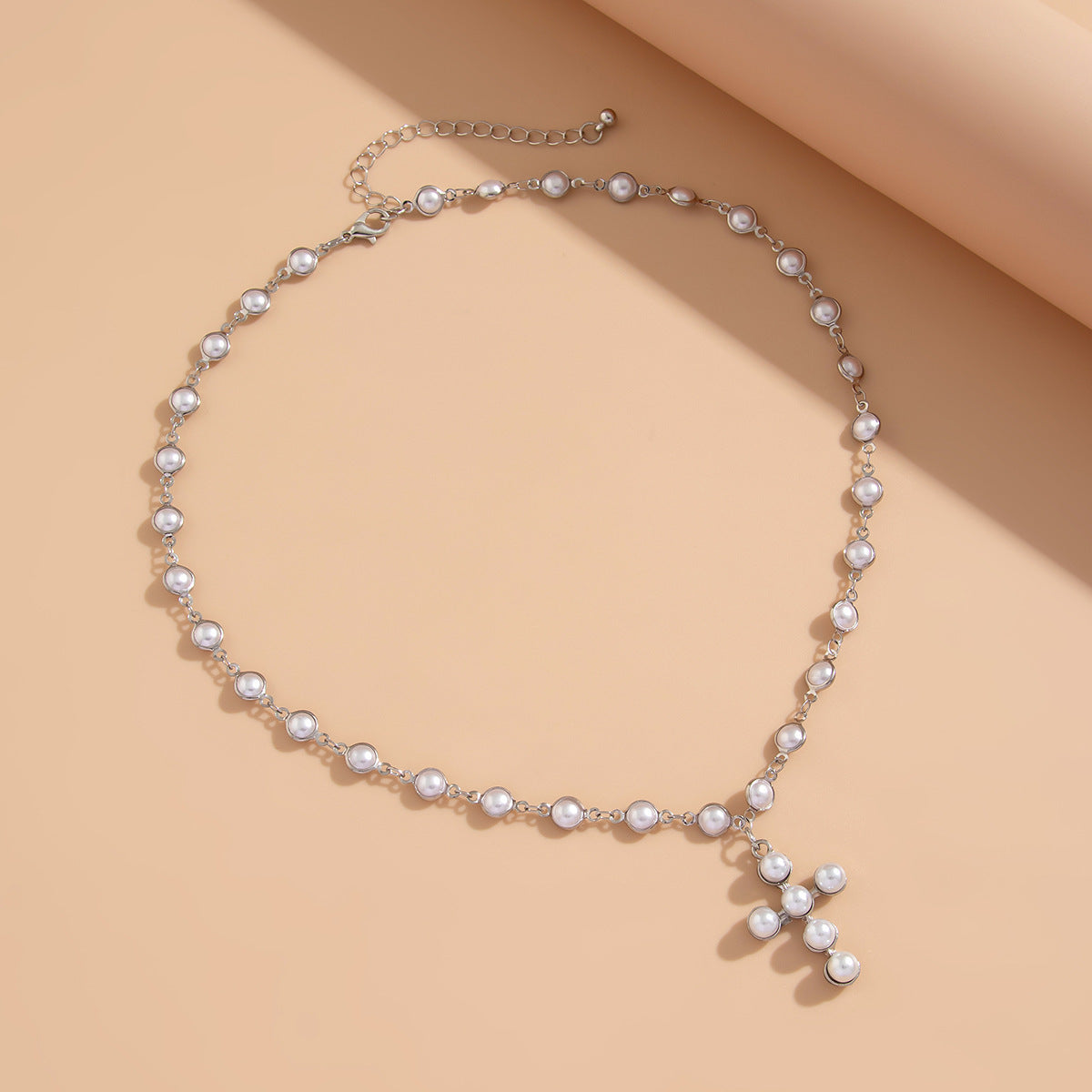Cross My Heart Pearl Necklace