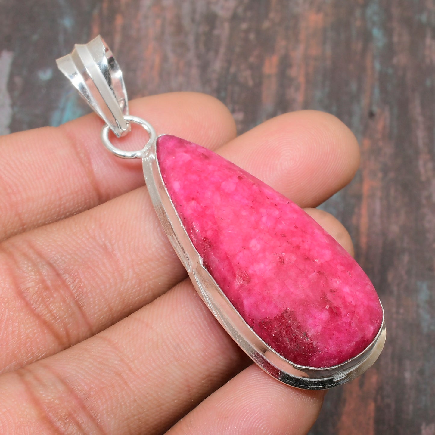 Serenity’s Embrace – Rhodonite Sterling Silver Pendant