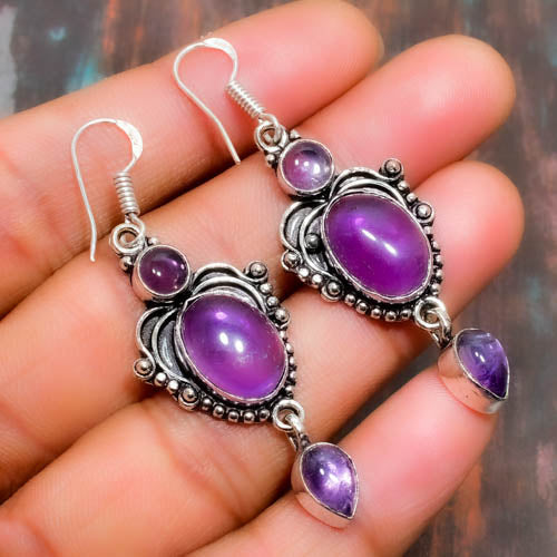 Enchanted Aura – Amethyst Sterling Silver Earrings