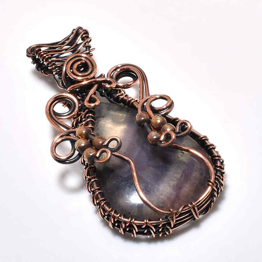Ezra’s Veil – Handcrafted Amethyst & Oxidized Copper Pendant