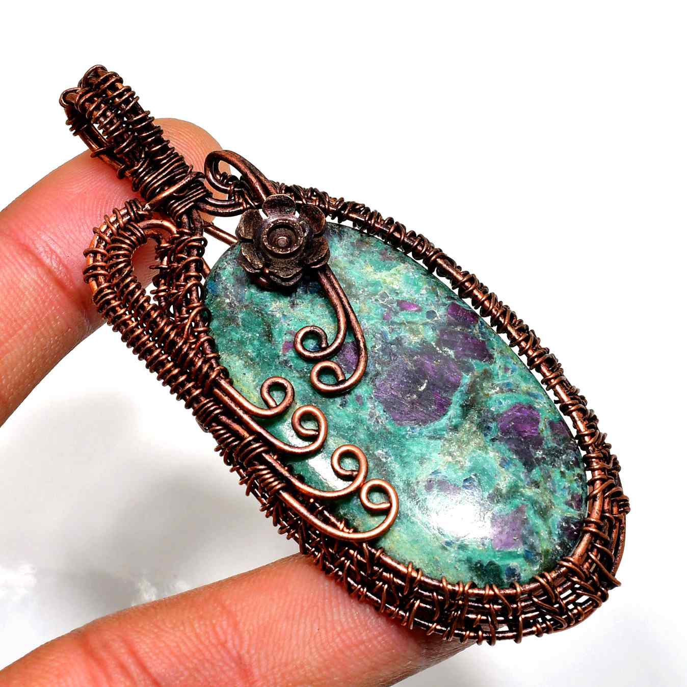 Ariel’s Wisdom – Azurite & Copper Pendant