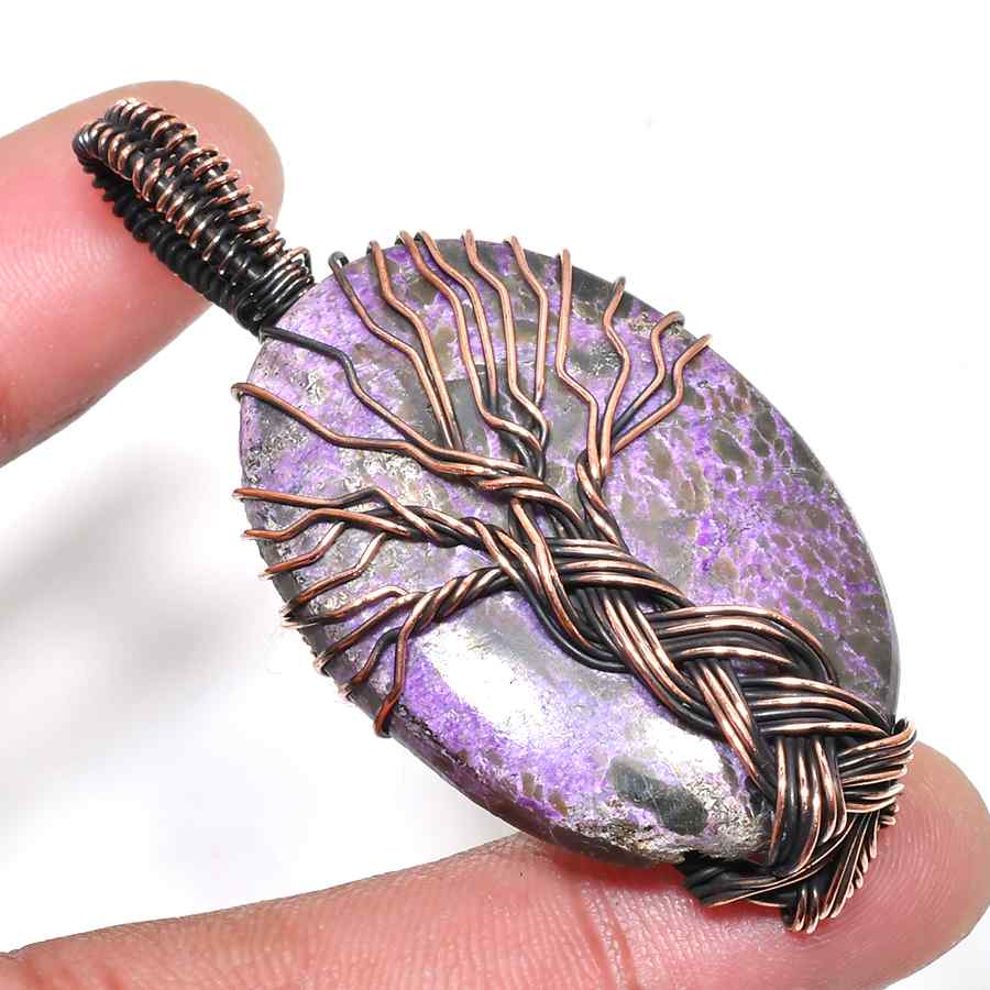 Ezra’s Veil – Oxidized Copper & Amethyst Pendant