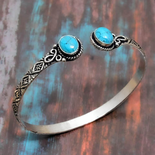 Tranquil Tides – Turquoise & Sterling Silver Bracelet