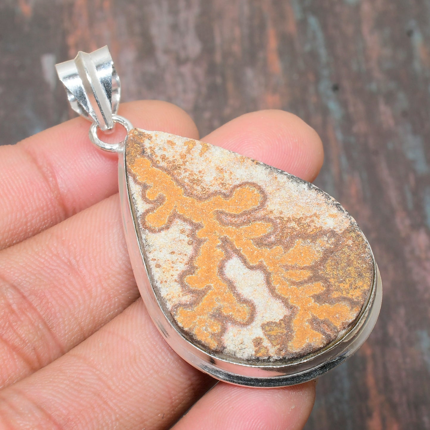 Seaside Serenity – Oceanic Jasper Sterling Silver Pendant