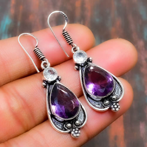 Aria’s Serenity – Amethyst & Silver Earrings