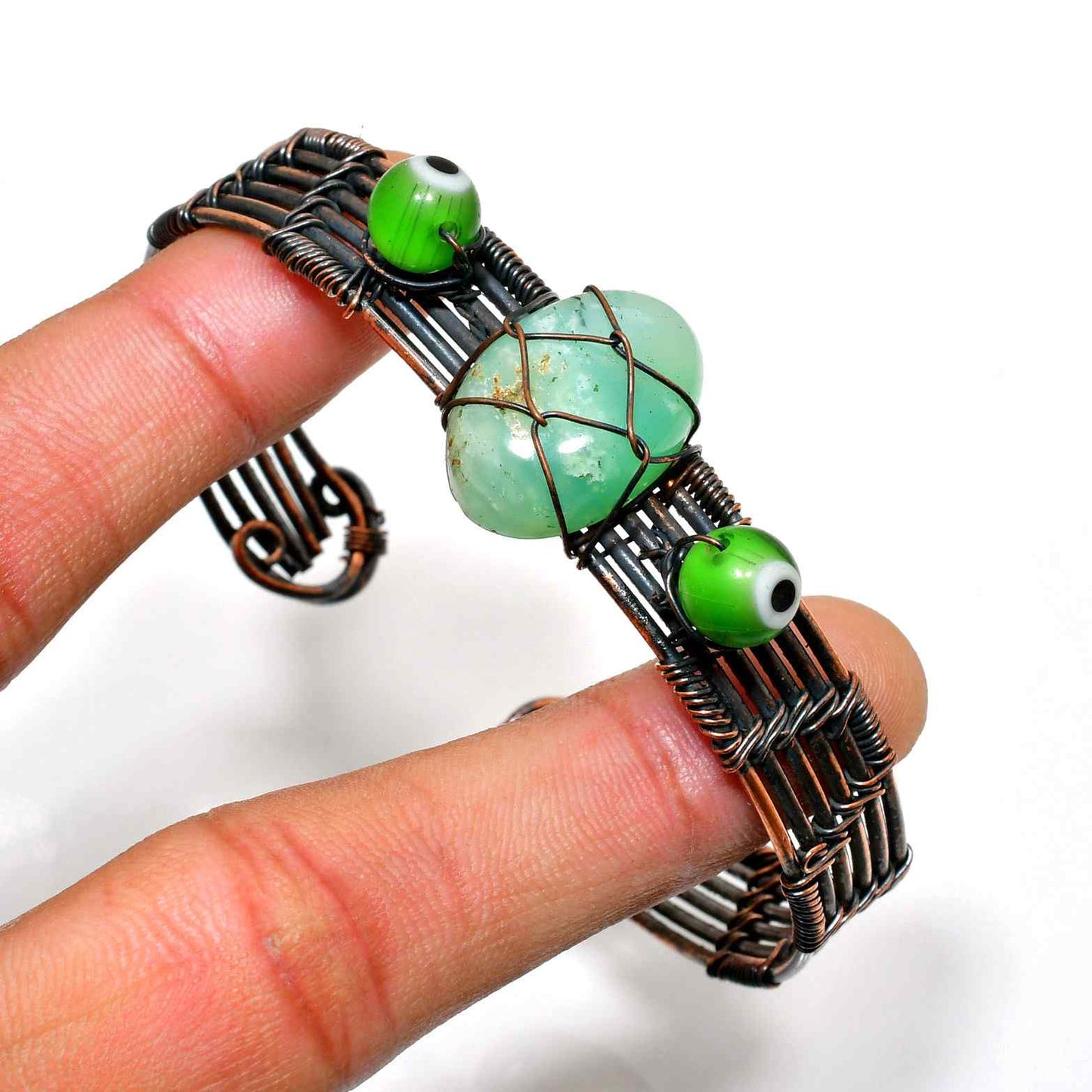 Greenstone Harmony – Copper Wire Cuff