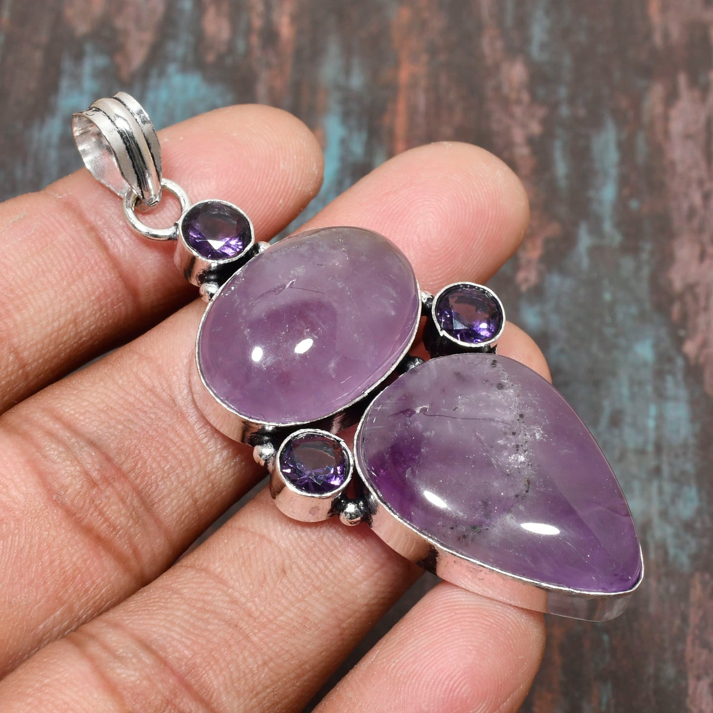 Celestial Blossom – Sterling Silver Amethyst Pendant