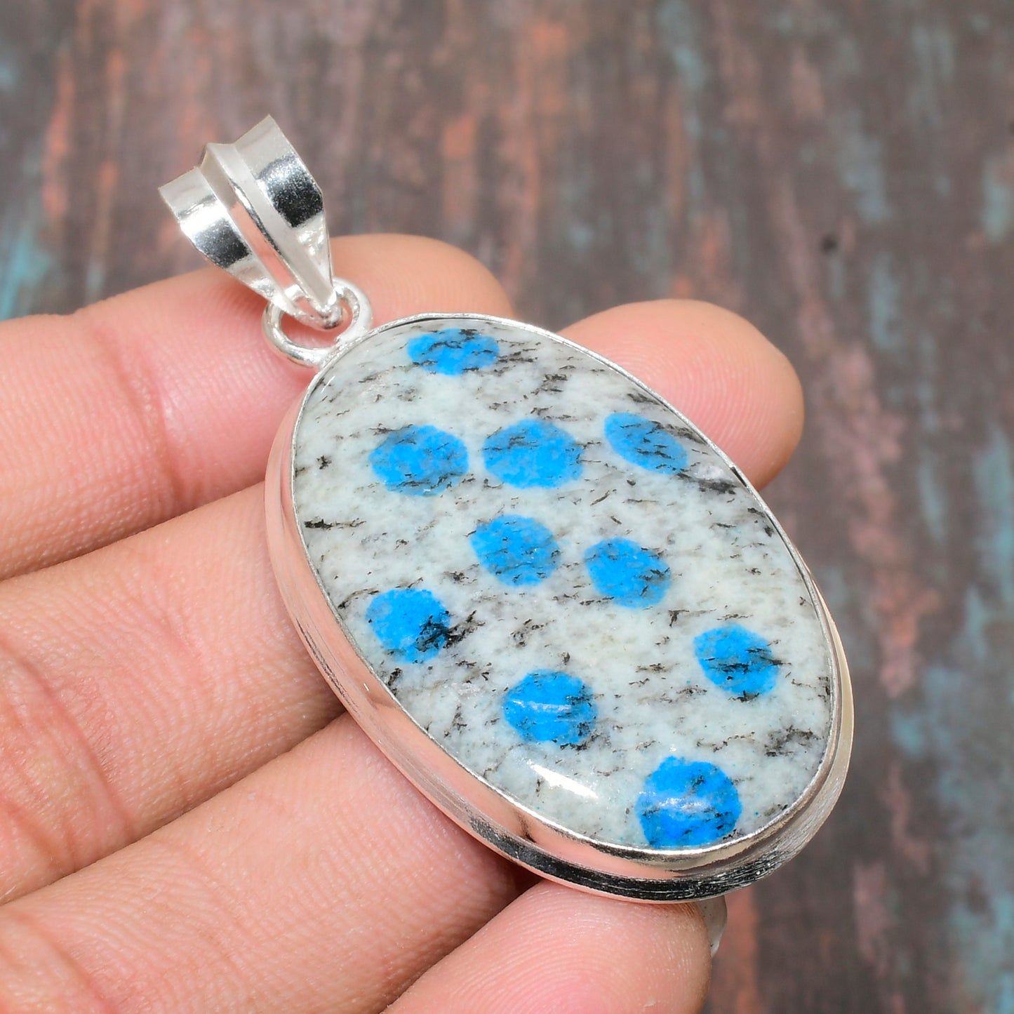 Ocean’s Muse – Blue-Gray Stone Silver Pendant
