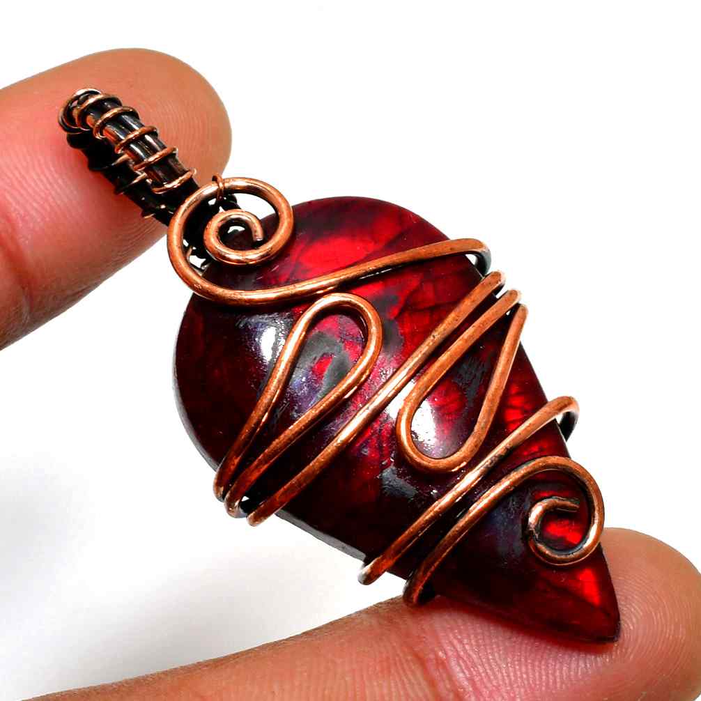 Ember’s Embrace – Red Jasper Copper Pendant