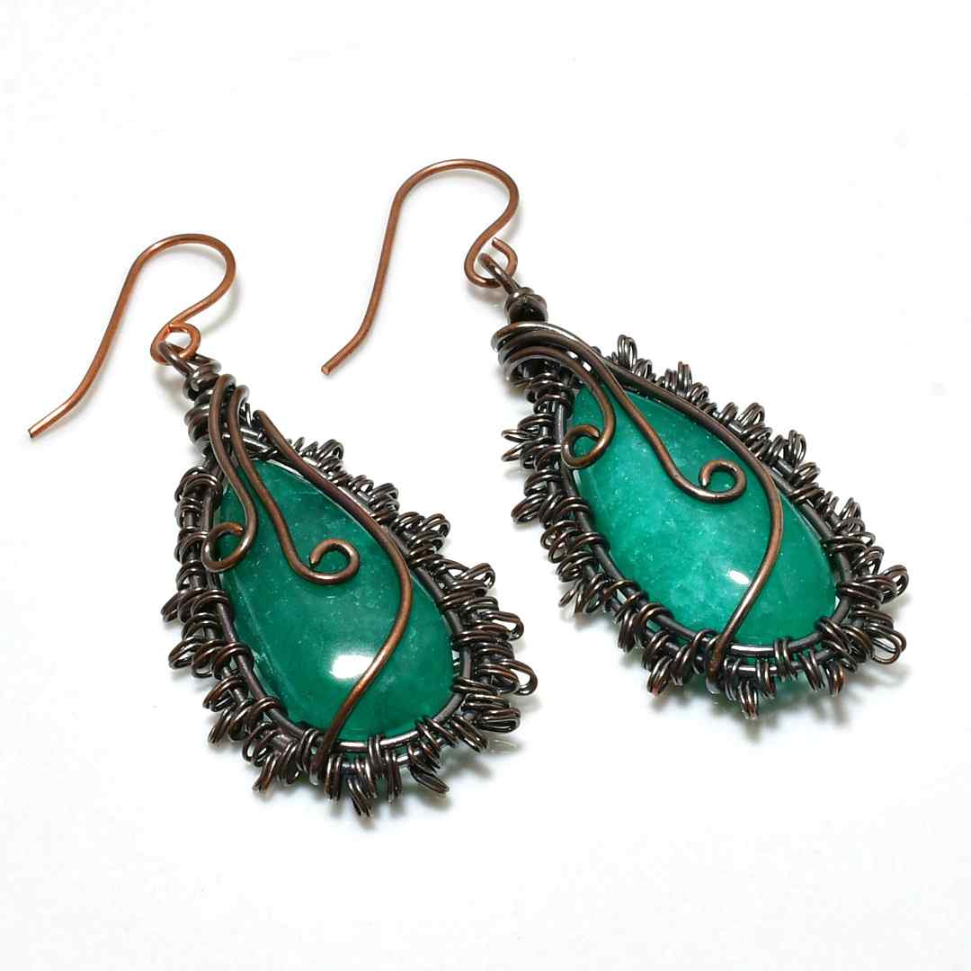 Tranquil Tide – Copper-Wrapped Amazonite Earrings
