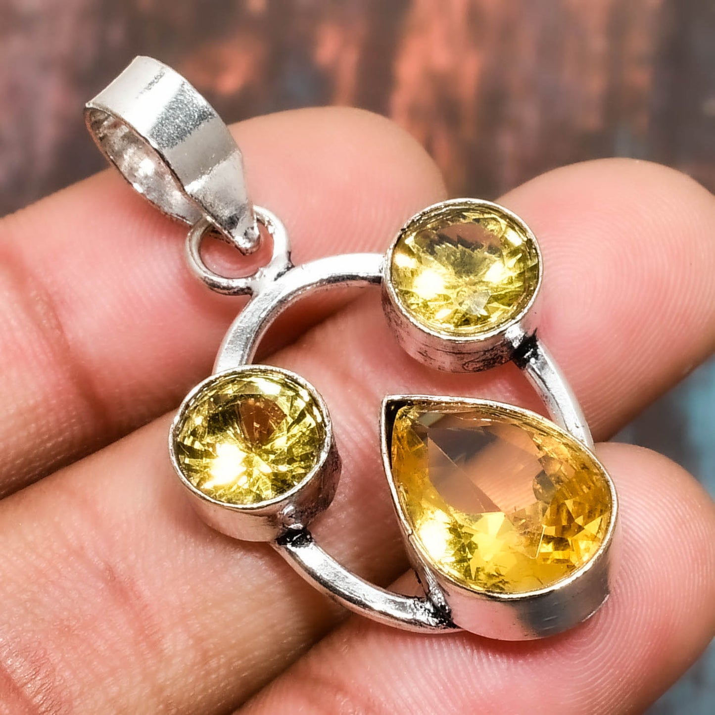 Solar Radiance – Citrine Sterling Silver Pendant