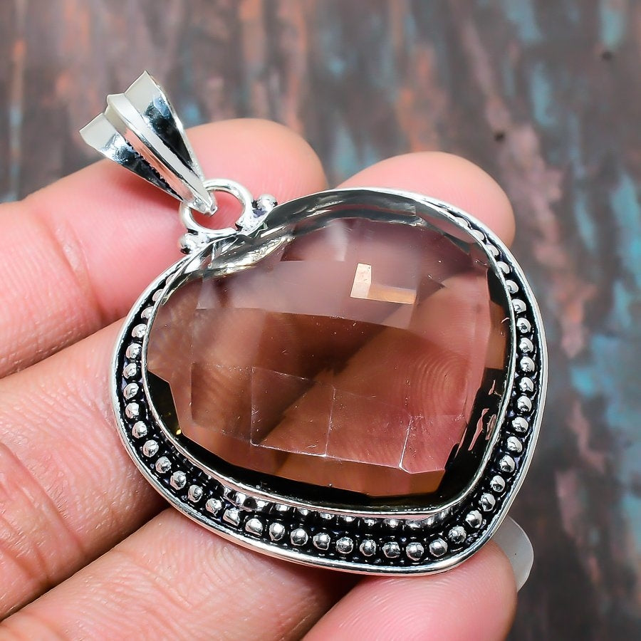 Serenity’s Heart – Smoky Quartz Silver Pendant