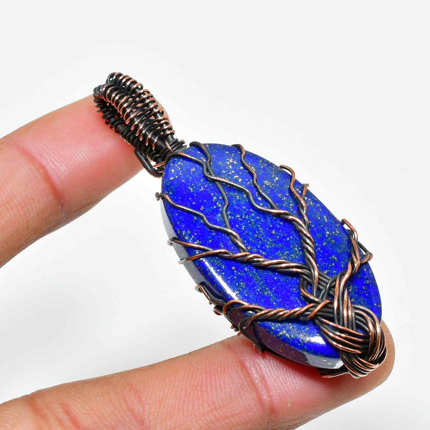 Celestial Harmony – Lapis Lazuli Copper Pendant