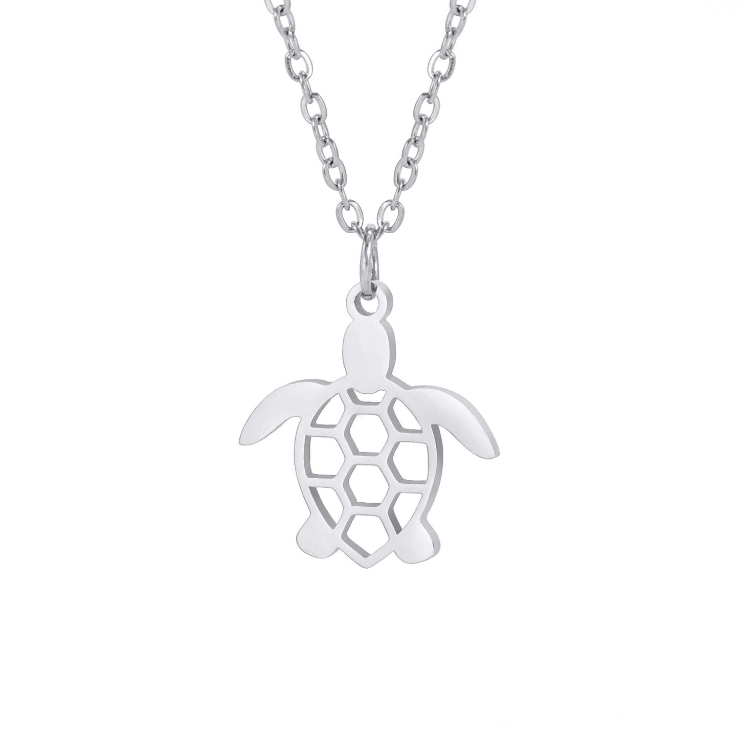 Turtle Race Stainless Steel Pendant Necklace