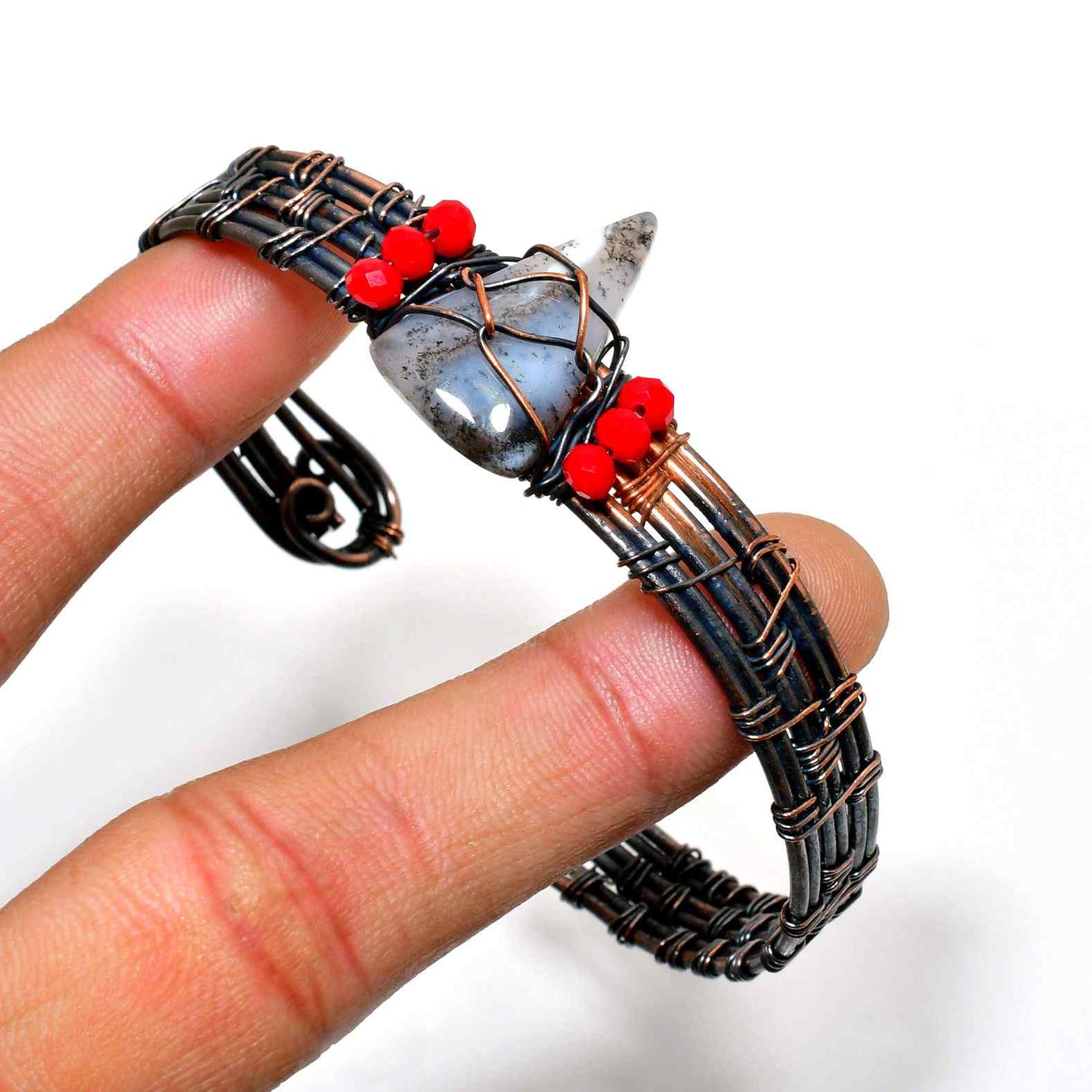 Gaia’s Embrace – Copper & Gemstone Bracelet