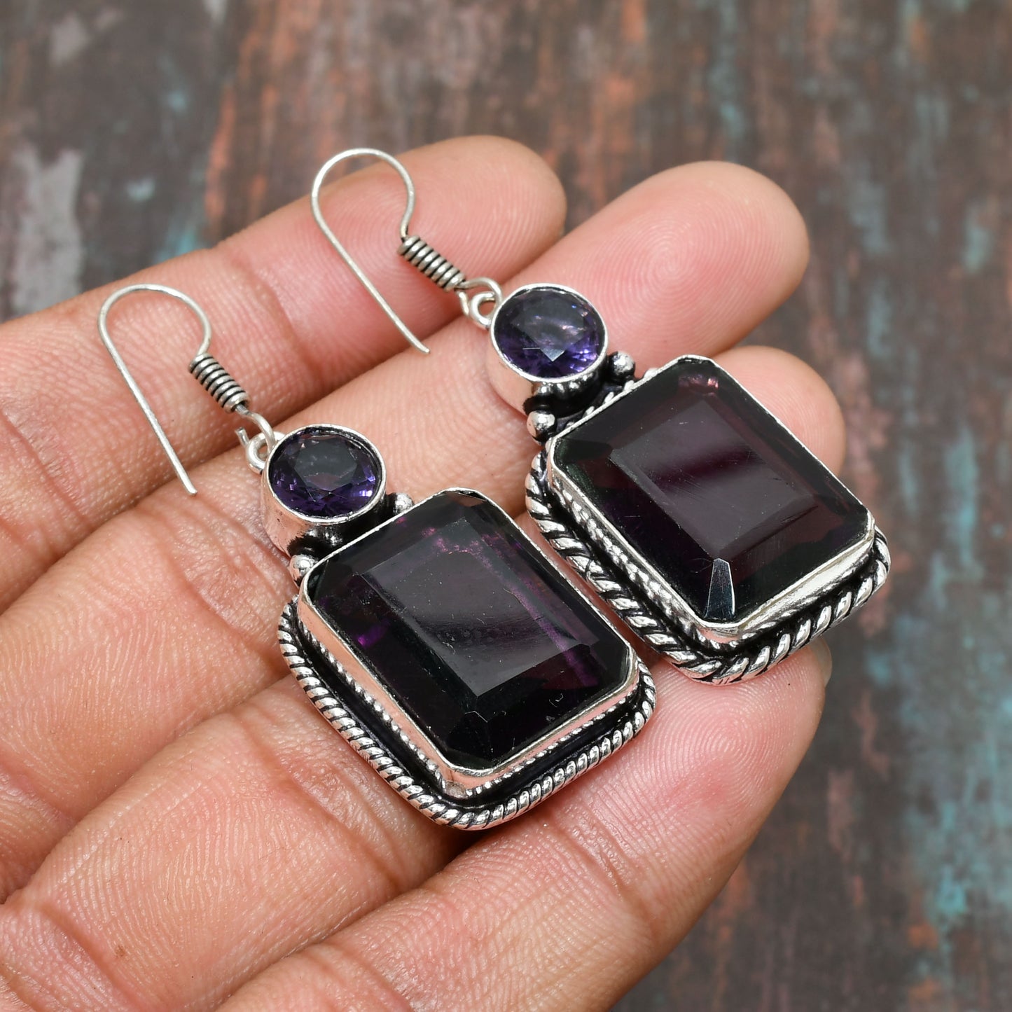 Serene Radiance – Sterling Silver Amethyst Earrings