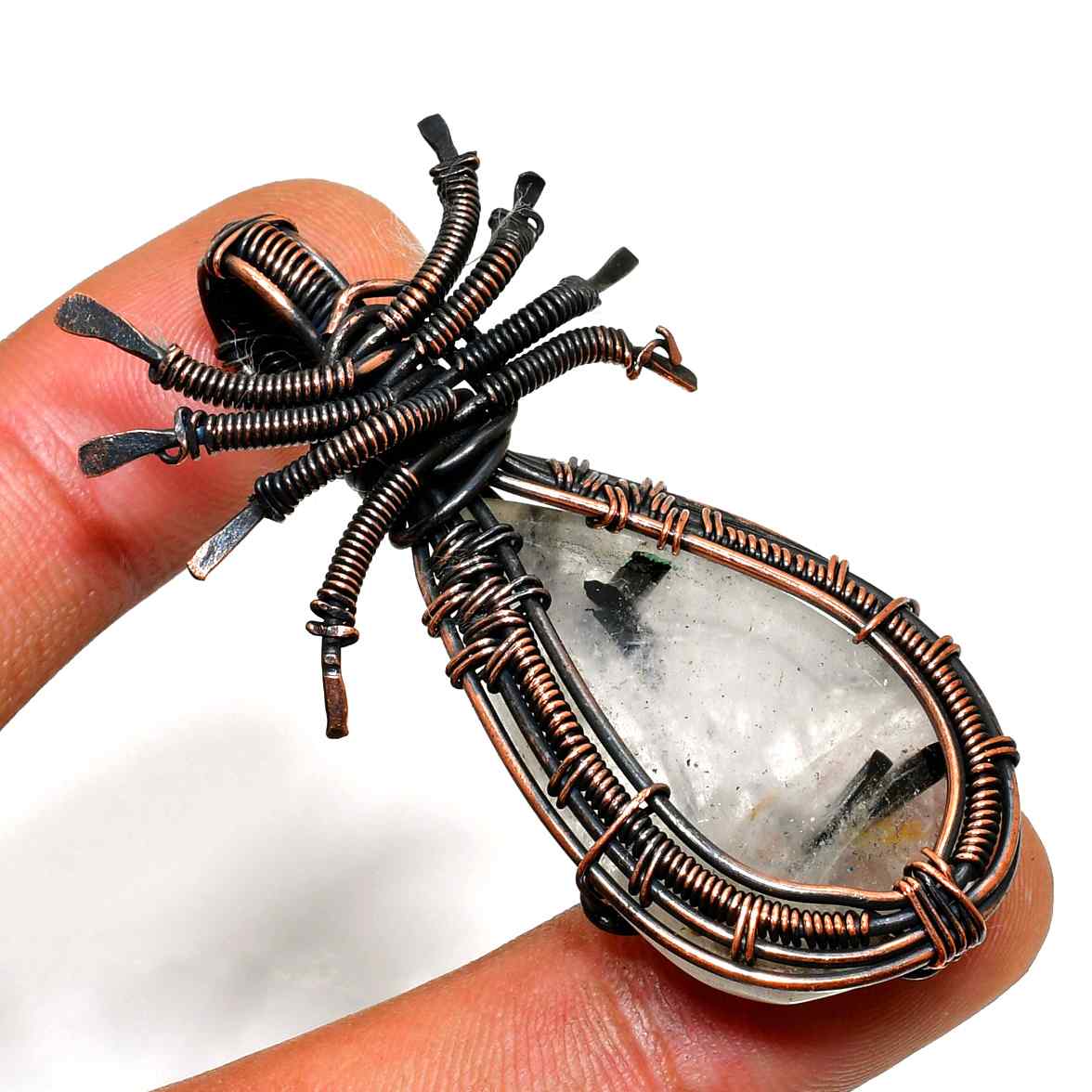 Guardian’s Embrace – Amethyst Copper Pendant