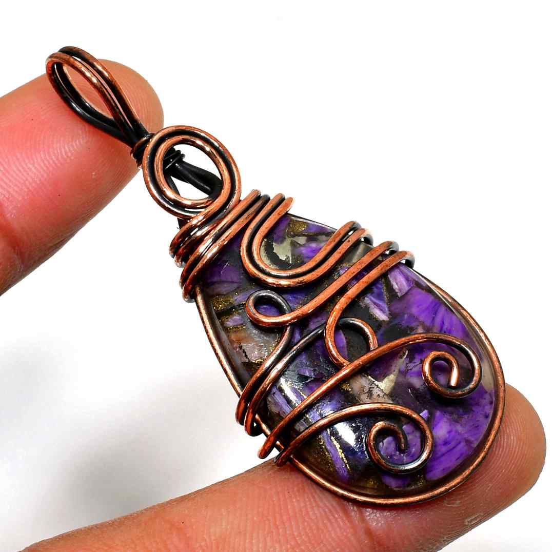 Ezra’s Veil – Oxidized Copper Amethyst Pendant