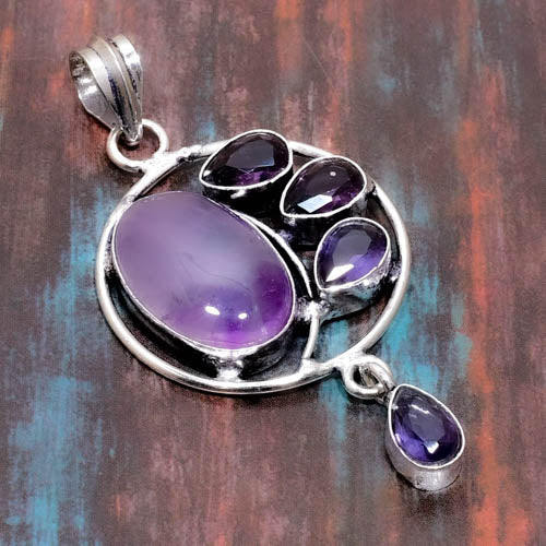 Ezra’s Veil – Amethyst & Silver Pendant