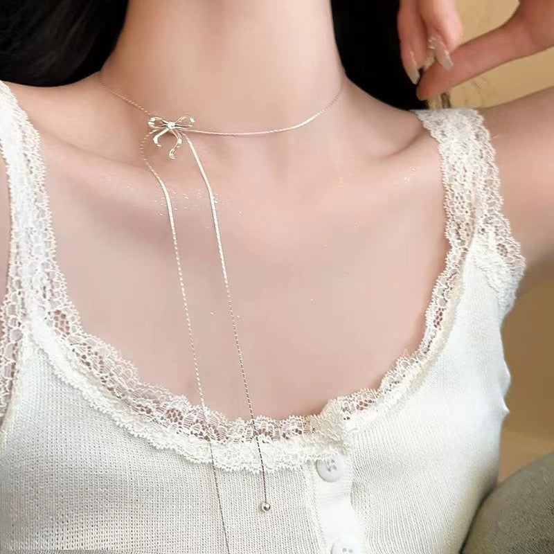Leslie Bow Tassel Necklace