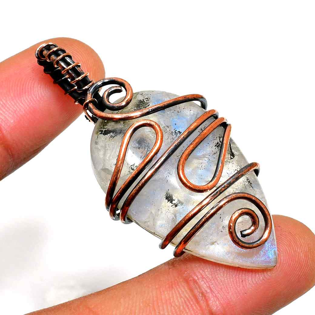 Mystic Haven – Moonstone & Antique Copper Pendant
