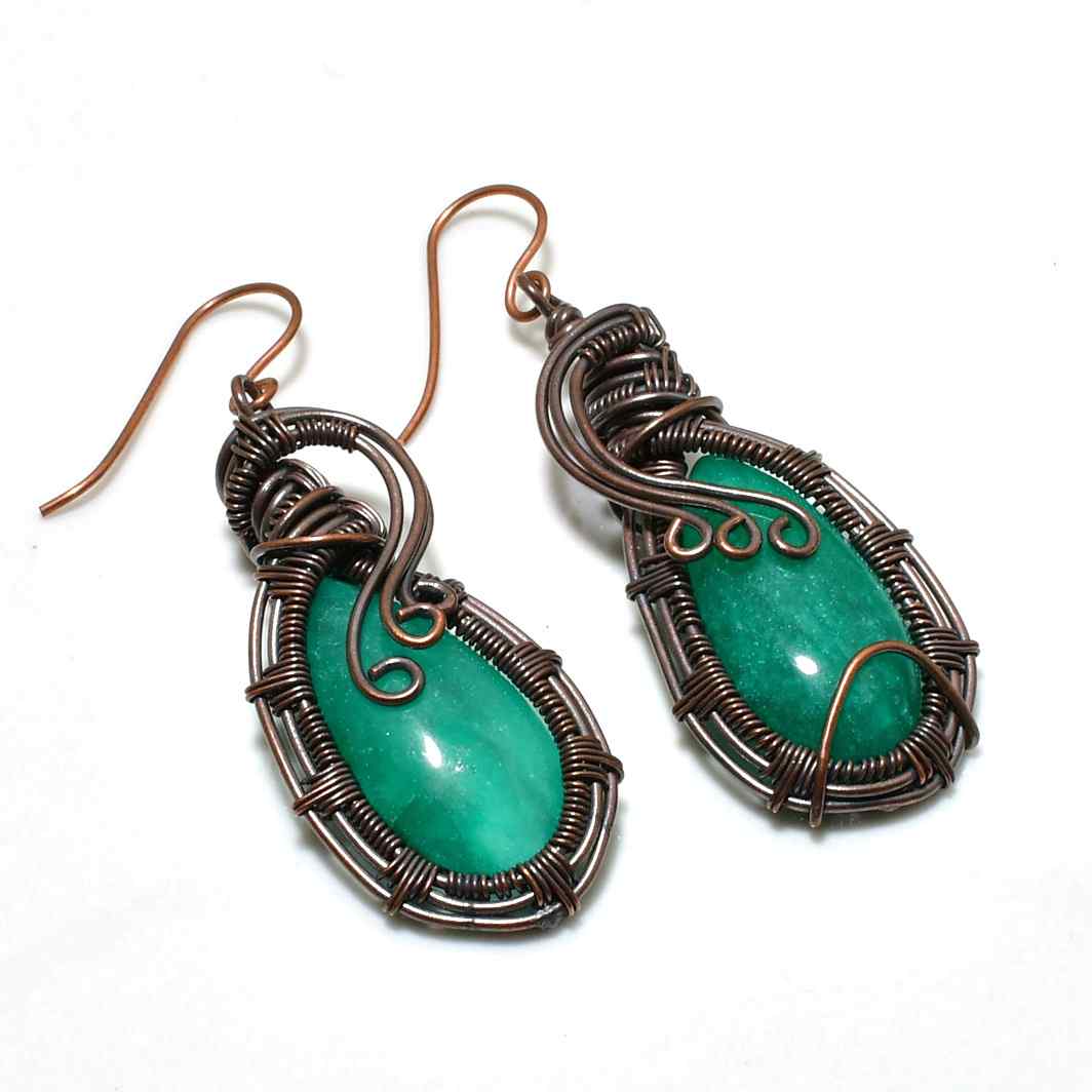 Enchanting Luxe – Handcrafted Amazonite Copper Earrings