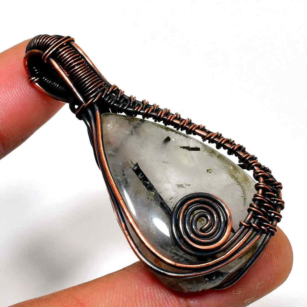 Celestial Shield – Labradorite Copper Pendant