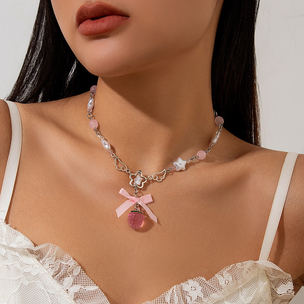 Strawberry Pearl Necklace