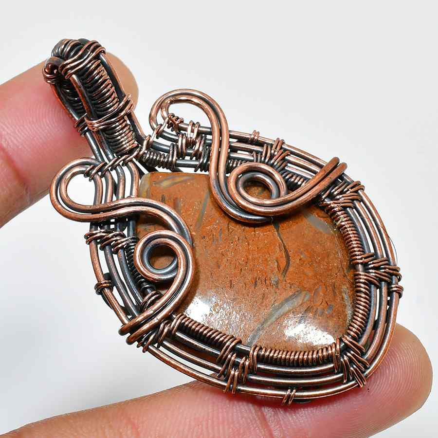 Guardian’s Root – Copper-Wrapped Gemstone Pendant