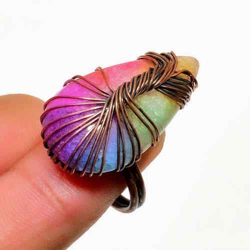 Aurora’s Embrace – Rainbow Copper Ring