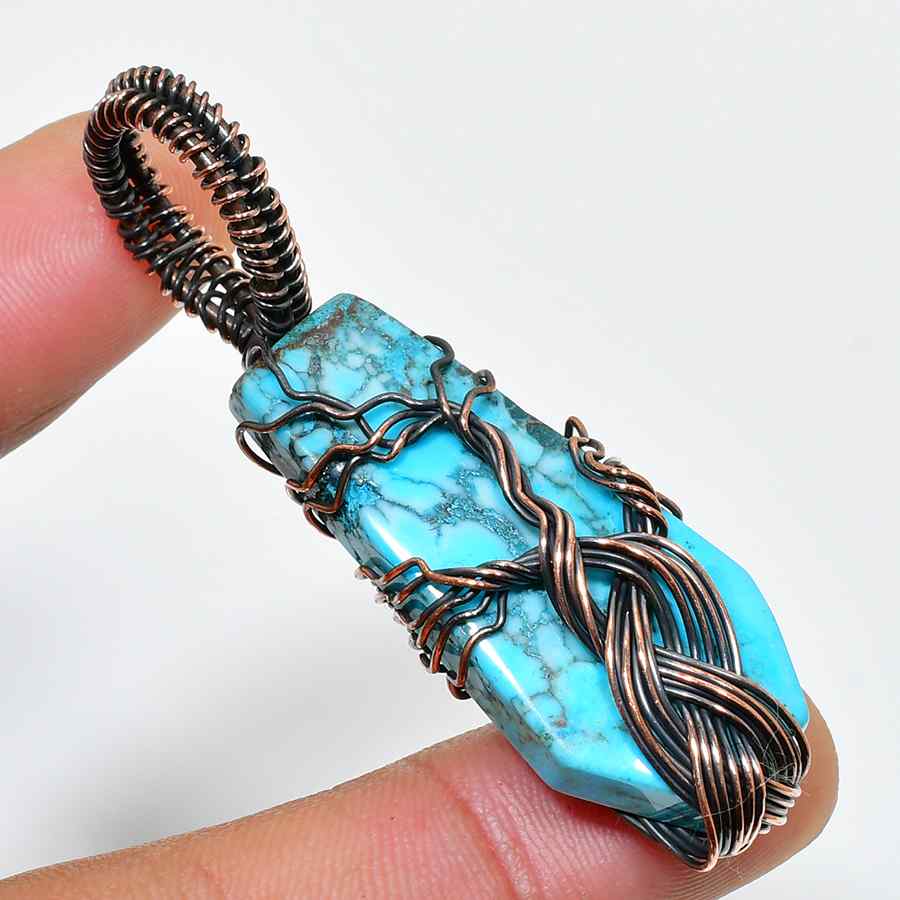 Tranquil Tides – Turquoise Copper Pendant