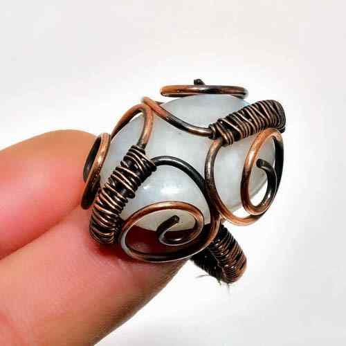 Luna’s Embrace – Aged Copper Moonstone Ring