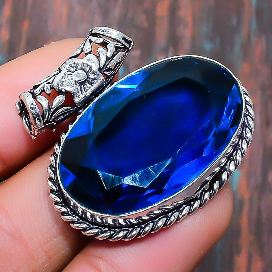 Celeste’s Clarity – Sapphire Sterling Silver Pendant