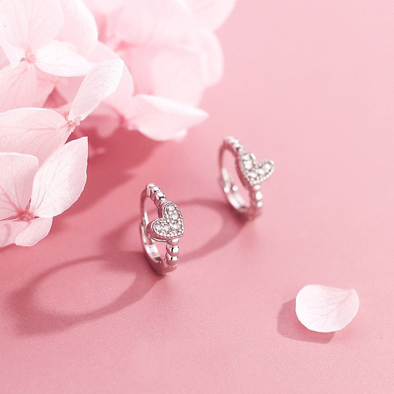 Mini Heart Zircon Earrings
