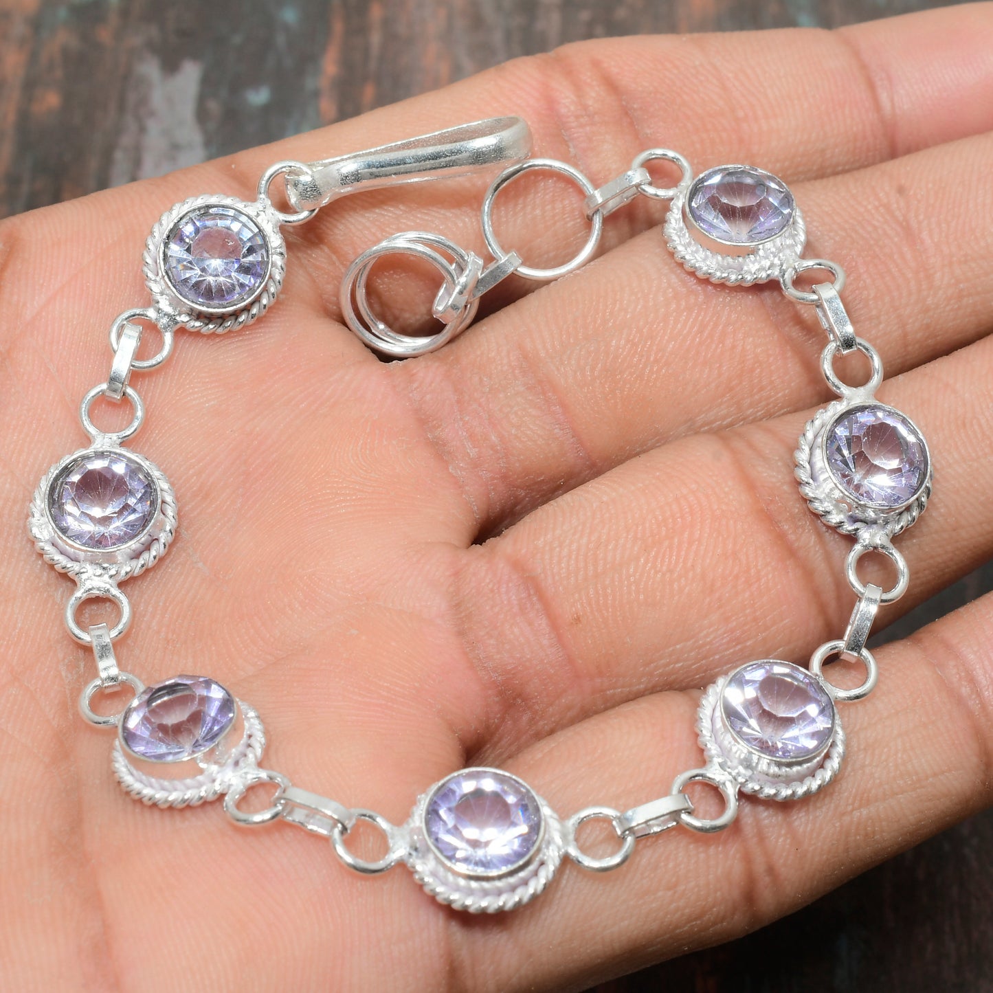 Clarity Crown – Silver-Plated Amethyst Bracelet