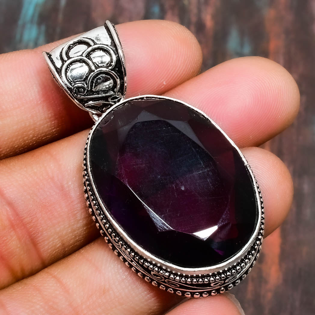 Ezra’s Veil – Amethyst Silver Pendant