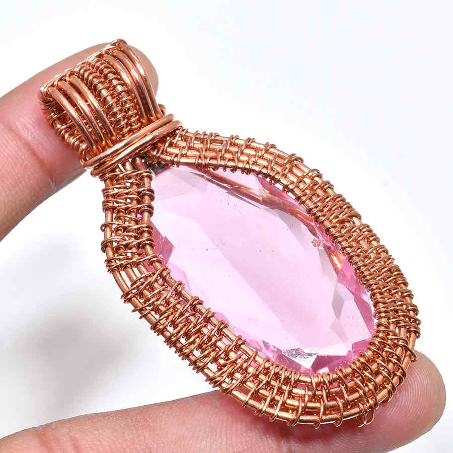 Harmony’s Heart – Rose Quartz Copper Pendant