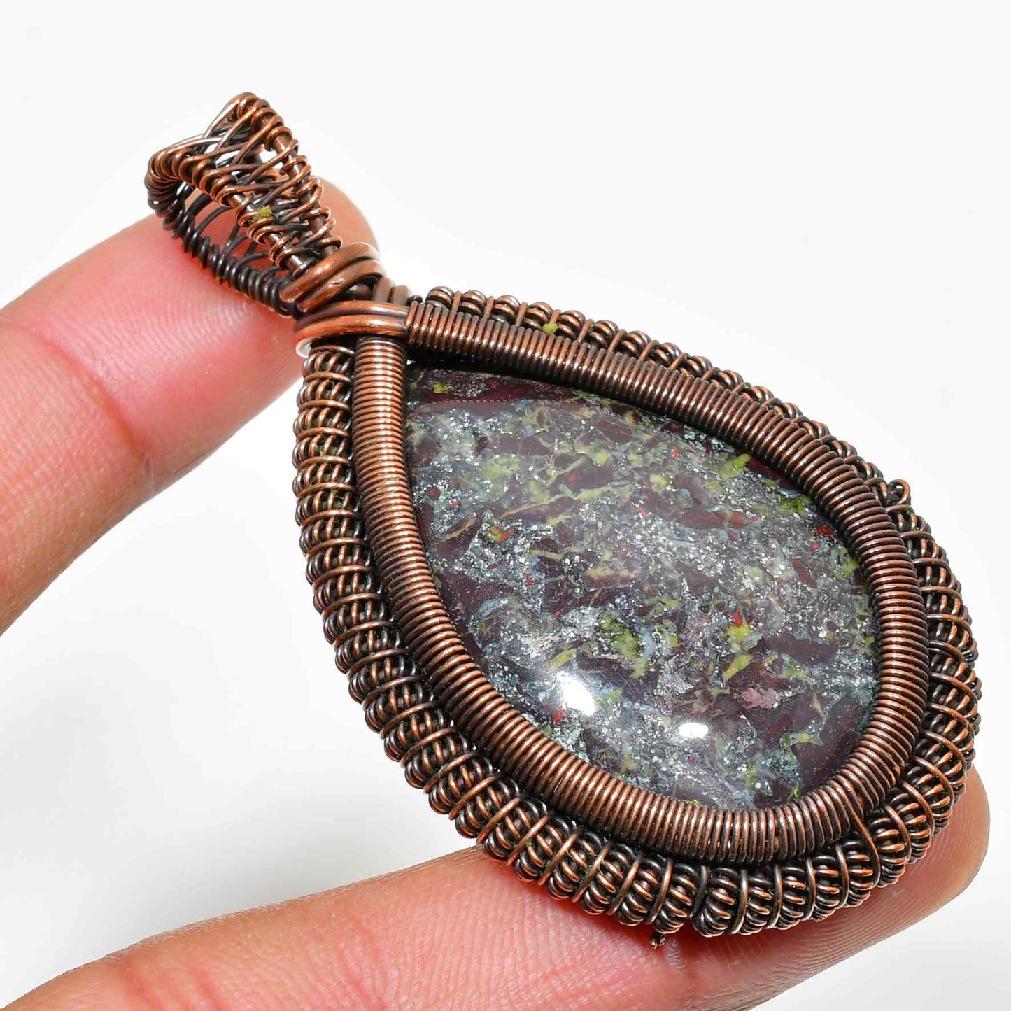 Gaia’s Embrace – Earthstone Copper Pendant