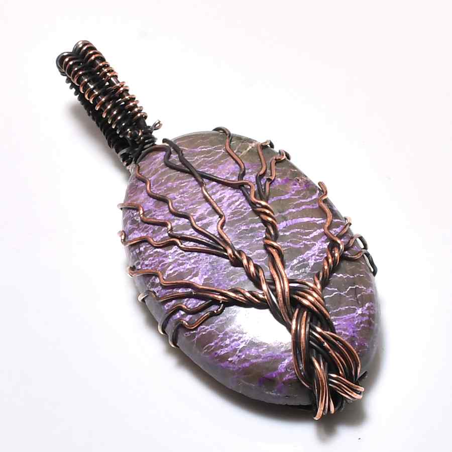 Ezra’s Veil – Oxidized Copper Amethyst Pendant