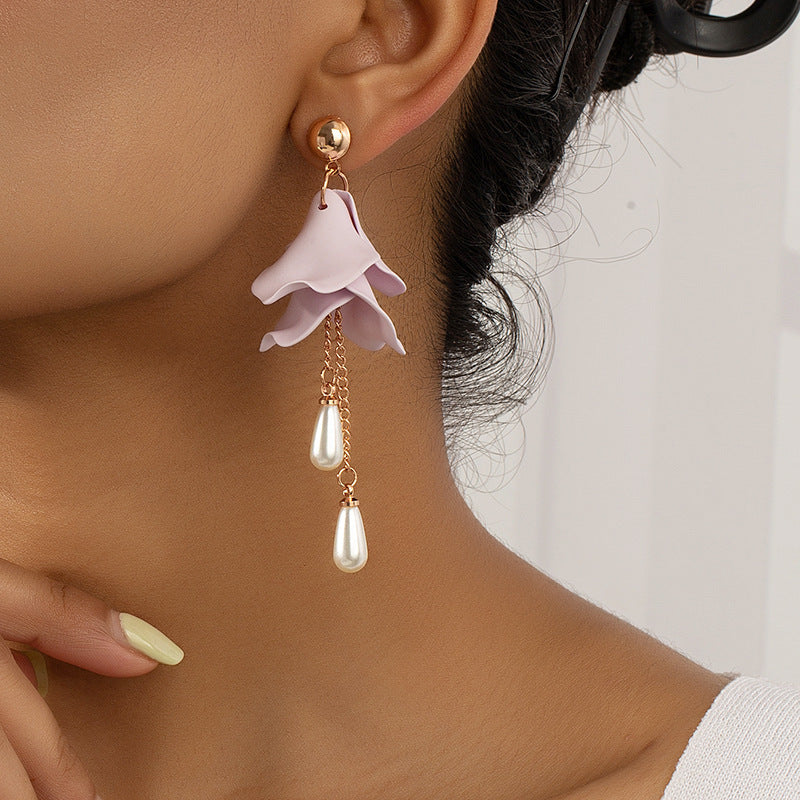 Sweet Lavender Petal Earrings