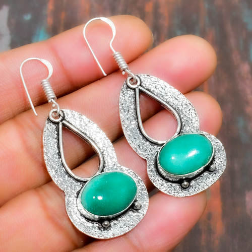 Turquoise Tranquility – Silver Alloy Earrings