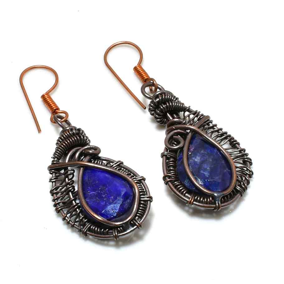 Stellar Truth – Lapis Lazuli Copper Earrings
