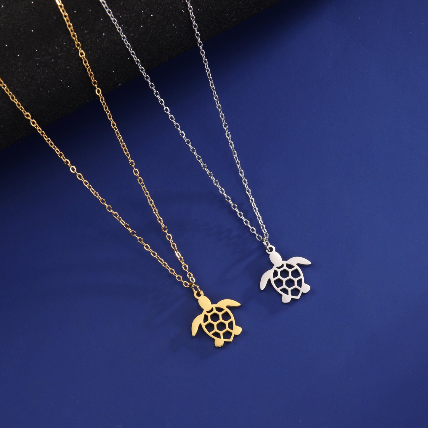 Turtle Race Stainless Steel Pendant Necklace