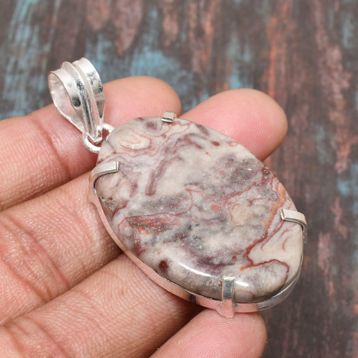 Elegant Oasis – Mocha Jasper Sterling Silver Pendant