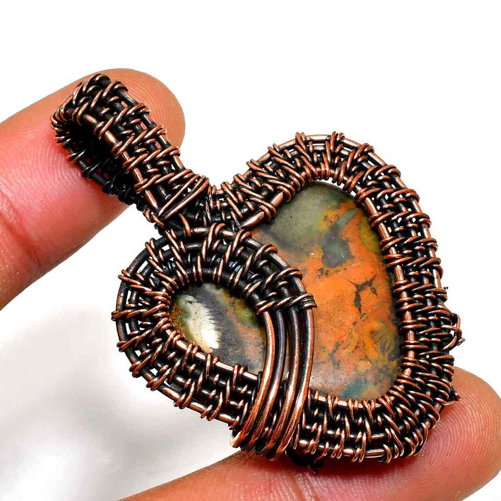 Gaia’s Heart – Oxidized Copper Gemstone Pendant