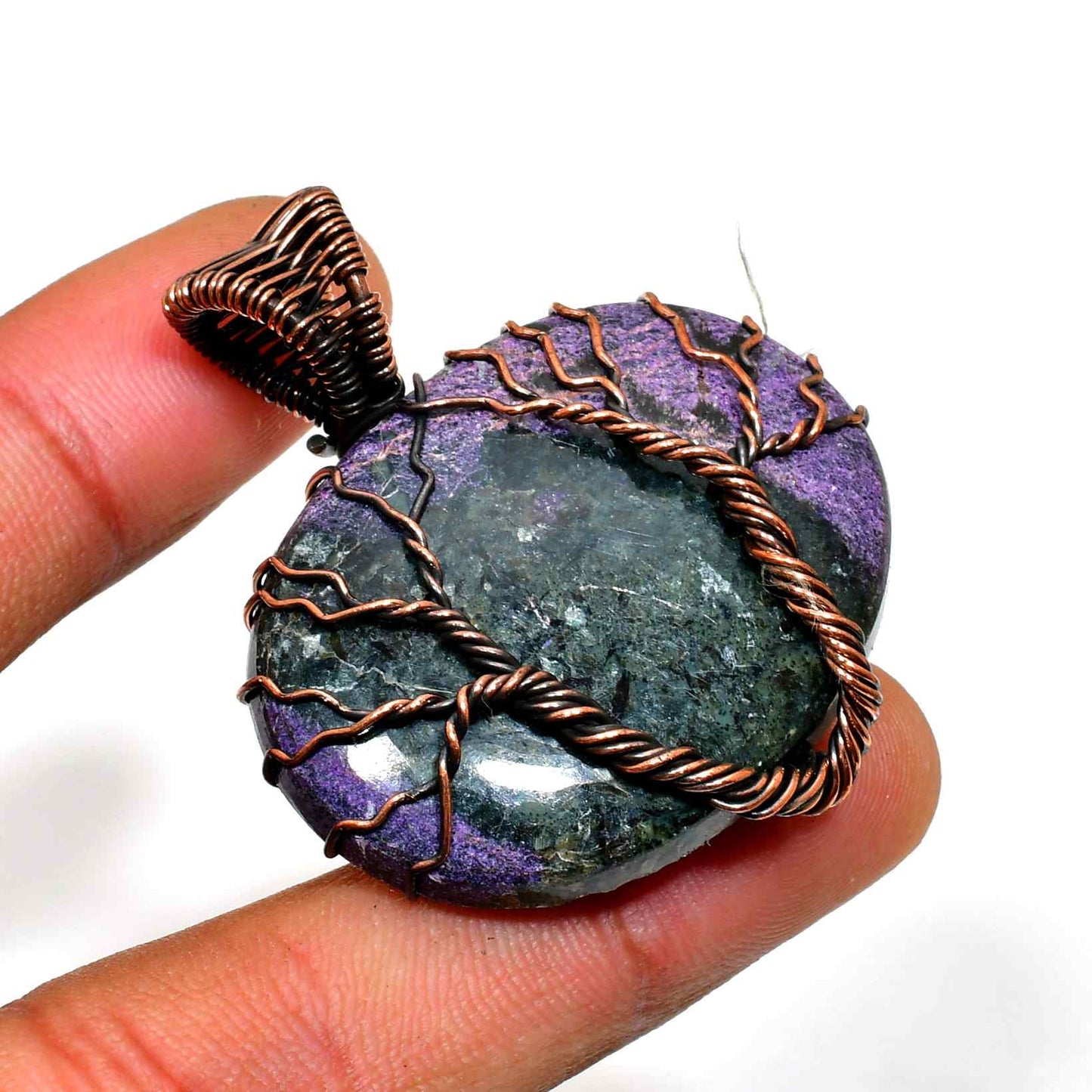 Aurora’s Grace – Handcrafted Amethyst & Copper Pendant